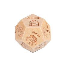 Load image into Gallery viewer, 12 Side Dice Anniversary Christmas Date Night Gifts for Wife Husband Men Women Valentines Birthday Wood Food Dice Gifts for Him Her Boyfriend Girlfriend 5th Wood Anniversary Wedding Gifts for Couple
