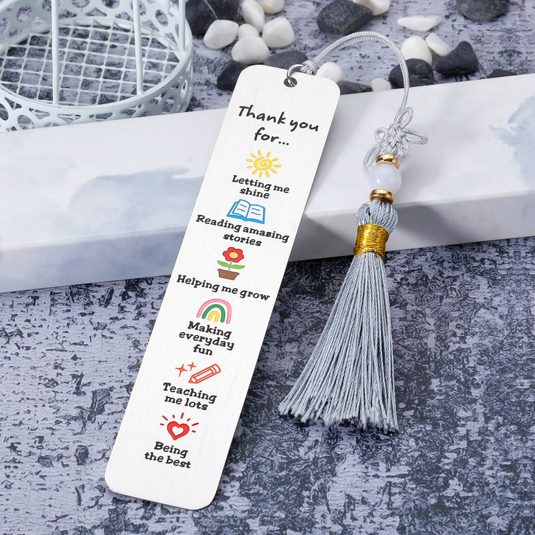 AMBREGRISSUN Gifts for Teacher Women Appreciation Thank You Gift Graduation Valentines Day Christmas Goodbye Farewell Bookmark Retirement from Kindergarten Primary Middle High School Students Kids