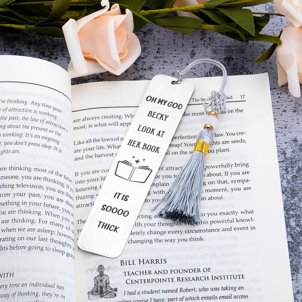 AMBREGRISSUN Funny Bookmark for Book Lovers Bookish Readers Gifts for Women Friends Sister Her Christmas Stocking Stuffers for Teens Girls Daughter Birthday Galentine's DayGraduation Gifts Becky