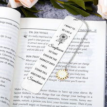 Load image into Gallery viewer, AMBREGRISSUN Sunflower Gifts for Women Inspirational Bookmark for Her Friends Friendship Coworker Christmas Stocking Stuffers for Teens Girls Daughter Birthday Valentines Day Galentine&#39;s Day Gifts
