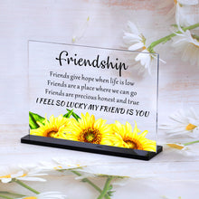 Load image into Gallery viewer, AMBREGRISSUN Friendship Gifts for Women Friends Best Friend Desk Sign for Her Sister BFF Graduation Birthday Christamas Gifts for Friend Female Galentine&#39;s Day Big Little Sister Gifts Thank You
