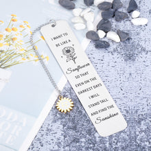 Load image into Gallery viewer, AMBREGRISSUN Sunflower Gifts for Women Inspirational Bookmark for Her Friends Friendship Coworker Christmas Stocking Stuffers for Teens Girls Daughter Birthday Valentines Day Galentine&#39;s Day Gifts
