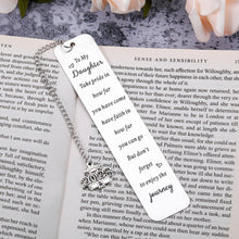 Load image into Gallery viewer, AMBREGRISSUN 2024 Graduation Gift for Daughter Teen Girls Gifts Daughter Gift from Mom Stepmom Inspirational Bookmark to My Daughter 16th Birthday Valentines Day Christmas College Middle High School
