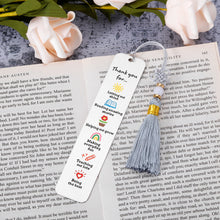 Load image into Gallery viewer, AMBREGRISSUN Gifts for Teacher Women Appreciation Thank You Gift Graduation Valentines Day Christmas Goodbye Farewell Bookmark Retirement from Kindergarten Primary Middle High School Students Kids
