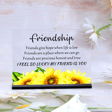 Load image into Gallery viewer, AMBREGRISSUN Friendship Gifts for Women Friends Best Friend Desk Sign for Her Sister BFF Graduation Birthday Christamas Gifts for Friend Female Galentine&#39;s Day Big Little Sister Gifts Thank You
