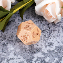 Load image into Gallery viewer, 12 Side Dice Anniversary Christmas Date Night Gifts for Wife Husband Men Women Valentines Birthday Wood Food Dice Gifts for Him Her Boyfriend Girlfriend 5th Wood Anniversary Wedding Gifts for Couple
