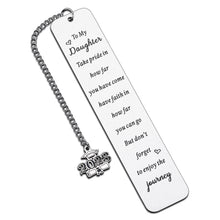 Load image into Gallery viewer, AMBREGRISSUN 2024 Graduation Gift for Daughter Teen Girls Gifts Daughter Gift from Mom Stepmom Inspirational Bookmark to My Daughter 16th Birthday Valentines Day Christmas College Middle High School
