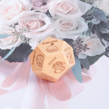 Load image into Gallery viewer, 12 Side Dice Anniversary Christmas Date Night Gifts for Wife Husband Men Women Valentines Birthday Wood Food Dice Gifts for Him Her Boyfriend Girlfriend 5th Wood Anniversary Wedding Gifts for Couple
