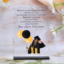 Load image into Gallery viewer, AMBREGRISSUN 2024 Graduation Gift for Black Women Black Girl Desk Sign Birthday Christmas Stocking Stuffers for Daughter Teen Girls High School College University Students Friends Sister Leaving Gift
