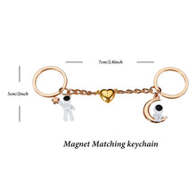 Load image into Gallery viewer, AMBREGRISSUN Astronaut Magnetic Matching Keychain for Boyfriend Couple Best Friend Daughter Son Sister Cute Gifts for Space Lover Christmas Stocking Stuffers Birthday Valentines Day Gifts for Her Him
